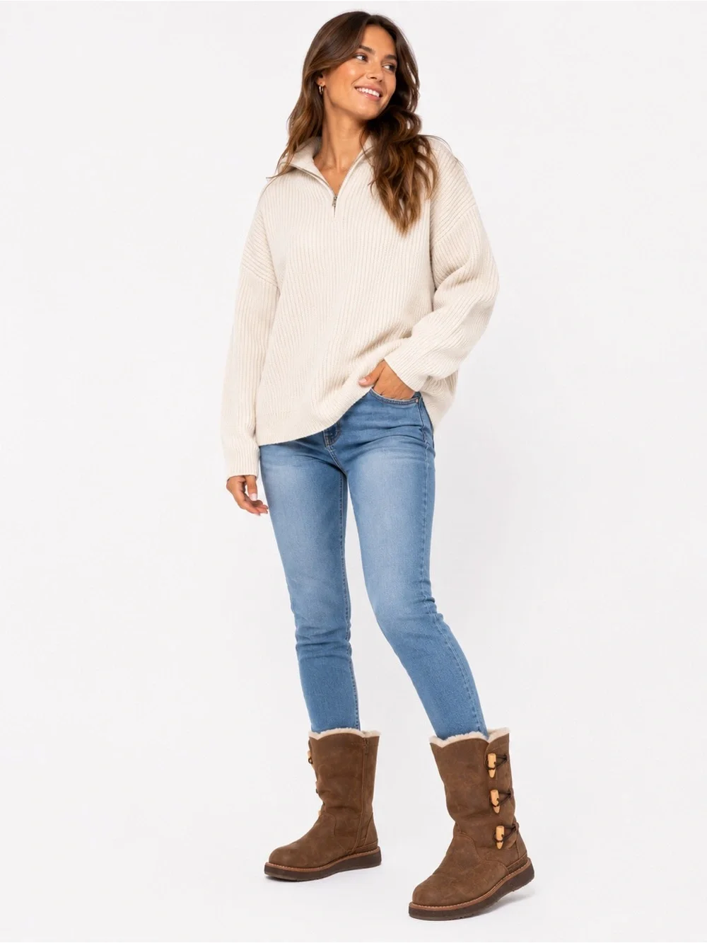 Uggs‎ Size 7 Women’s Brown Lined Zip Up Boots